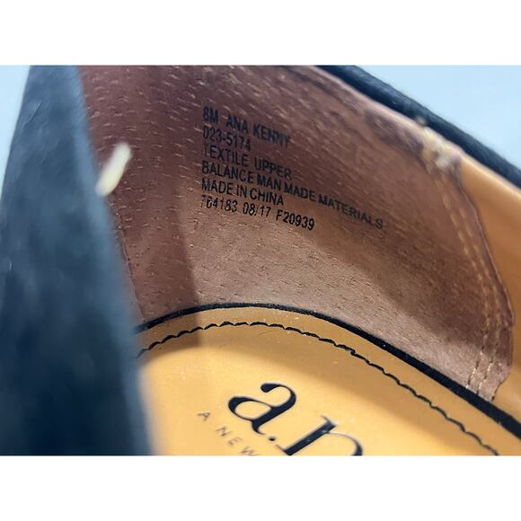 Suede Black Wedges Size 8 - Ana - Kenny - Excellent Condition - Picture 7 of 8